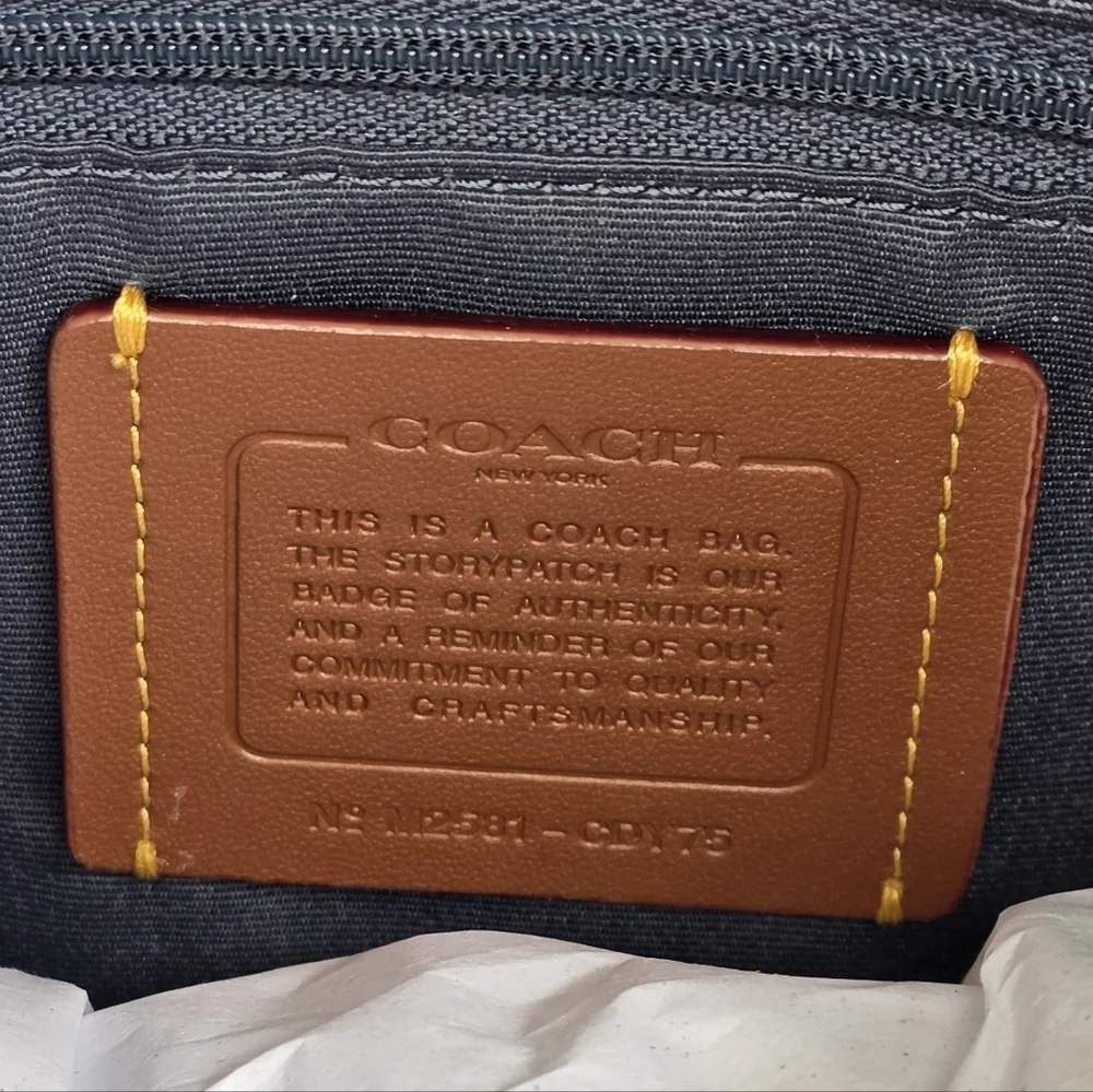 Coach Rowan Large Denim Satchel - Picture 7 of 11
